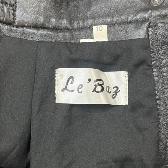 Vintage Black Leather Straight Leg Women's Pants, Size 28 - Picture 4 of 4